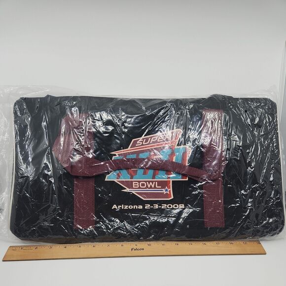 NFL Super Bowl XLII 42 Giants Duffle Bag Who wants it more Vtg 2008 Collectible - Picture 9 of 12